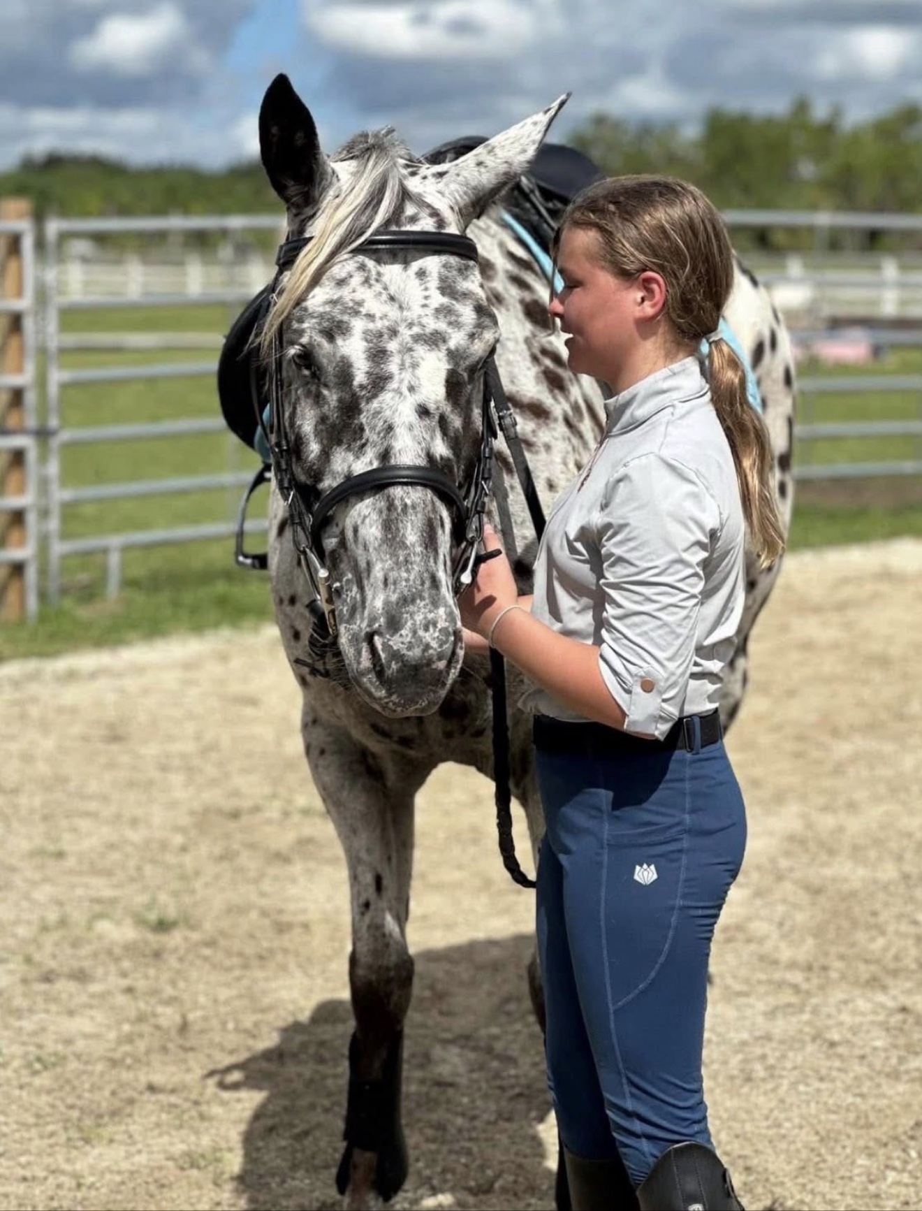 A Hayley Stables customer with their horse after purchase